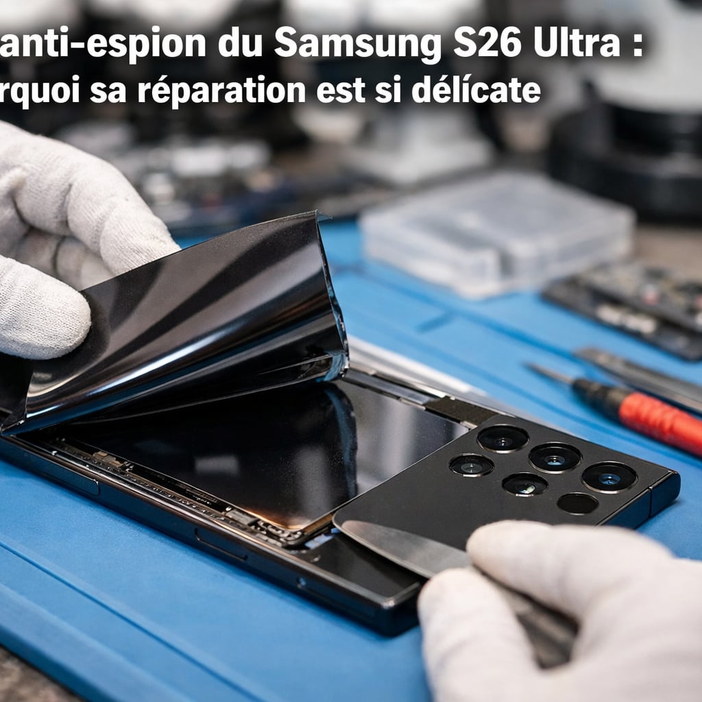 Écran anti-espion du Samsung S26 Ultra : pourquoi sa réparation est si délicate